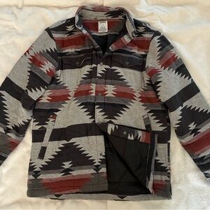 Sonoma Men's Casual Button Down Shirt - Red and Black Pattern